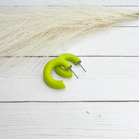 Mini hoops - lime green